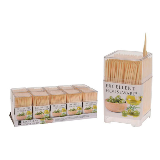 450 stk. Tannpirkere av tre i plastboks EXCELLENT Houseware