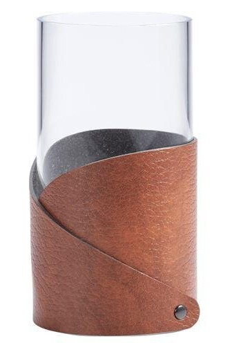 Lind DNA  Fold Bull vase S 7,5x15 cm cognac
