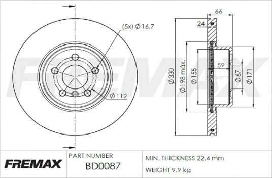 Bremseskive FREMAX BD-0087