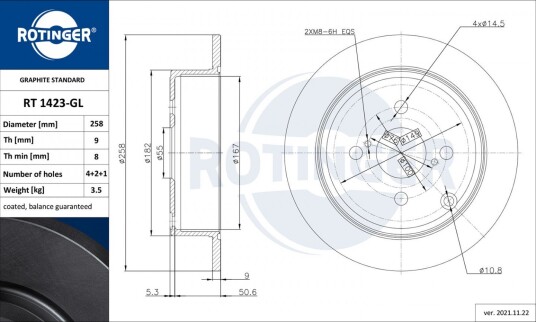 Bremseskive ROTINGER RT 1423-GL