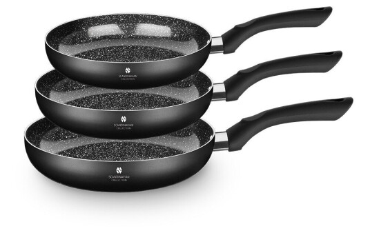Scandinavian Collection 3 pcs. Frypan set Black