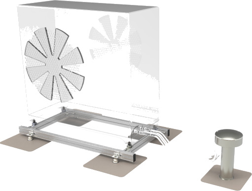 Rammesystem for takmontering av varmepumper 2