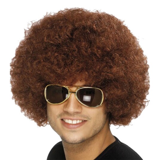 Smiffys Afroparykk Brun - One size Smiffys Afroparykk Brun - One size