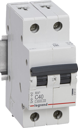 Legrand 6 stk RX³ MCB automatsikring C40 2P 2M 4,5kA