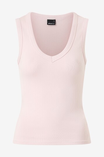 Gina Tricot Undertøystopp Tight V neck Rib Tank Rosa