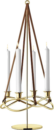 Georg Jensen Season Forlengning til Lysestake i Gullbelagt Stål med Skinnsnører