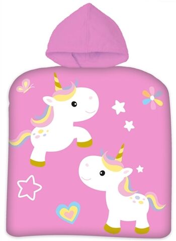Licens Håndkle poncho til barn - Unicorn - 50x100cm – Deilig og myk kvalitet.