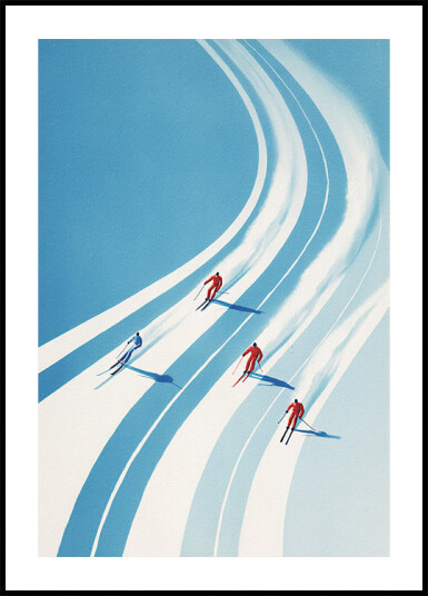 Four Skiers Plakat Plakat / 21x30cm