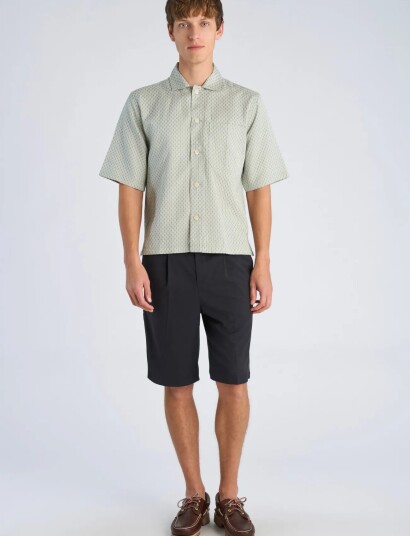 Lindbergh Structure Resort Shirt S/S Green XXL