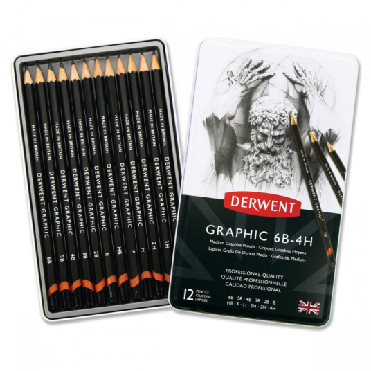 Derwent Graphic Blyant 12-sett 6B-4H