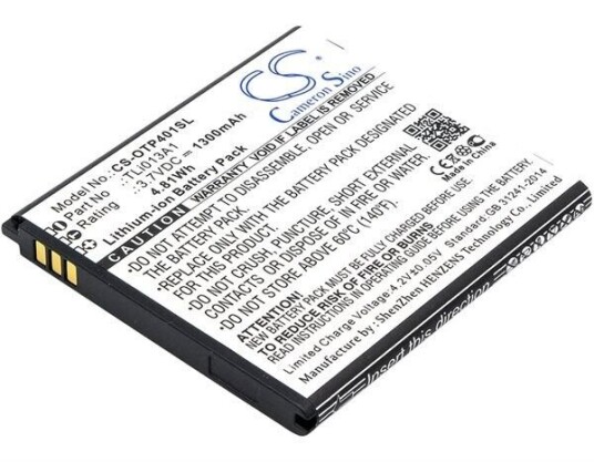 Alcatel OT-4017A batteri (1500 mAh 3.7 V, Sort)