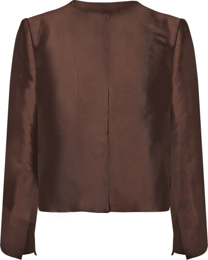 Malina Ruthie Slit Sleeve Satin Blouse   Brown   36