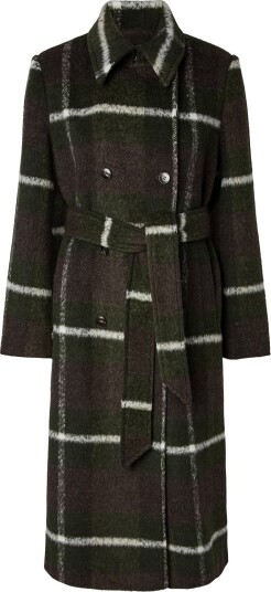 YAS Yascheckly Long Coat   FOREST NIGHT   40
