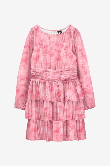 Vero Moda   Kjole vmSmilla LS Short Layer   Rosa