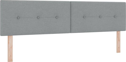  Box Spring Seng med Madrass Lys Grå 180x200 cm Stoff