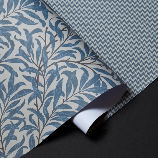 Halvor Bakke gavepapir Willow Blue og Houndstooth Blue Blå