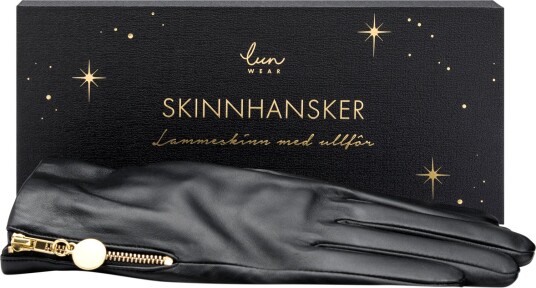 Lun Wear skinnhansker med ullfôr dame sort 1 par
