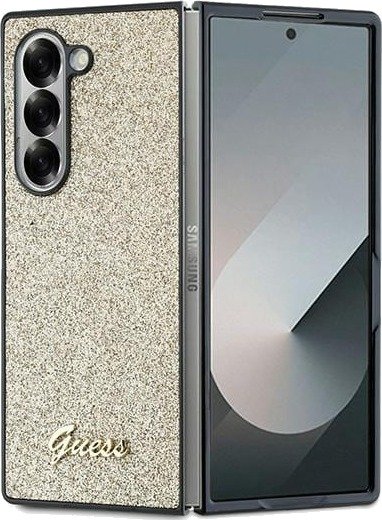 Guess Glitter Script Mobildeksel til Samsung Galaxy Z Fold 6 - Gull