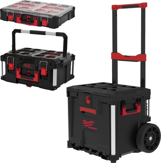 Milwaukee 4932498984 Verktøyvogn 3 deler, 113 kg, Garasjeinnredning & oppbevaring