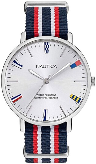 Nautica Herreklokke NAPCRF905 Sølvfarget/Tekstil Ø43 mm