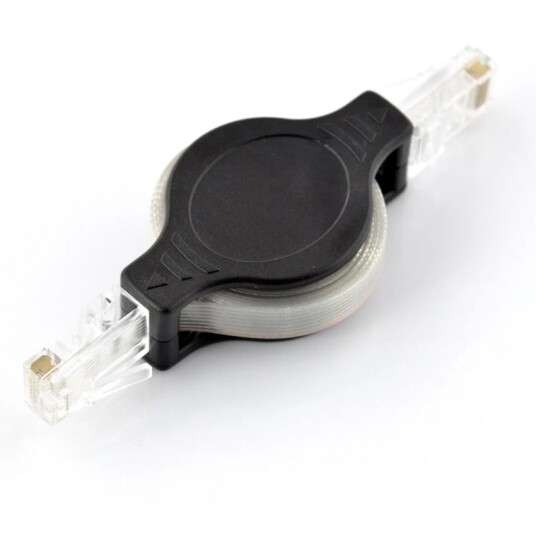 Opprullbar nettverkskabel RJ45 patchcord 1 meter