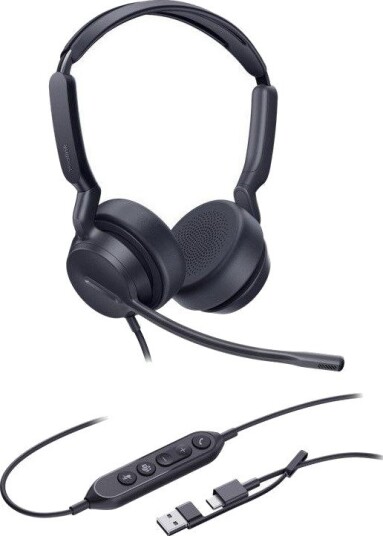 Yealink UH42 Dual Headset - USB-C/USB-A - Svart