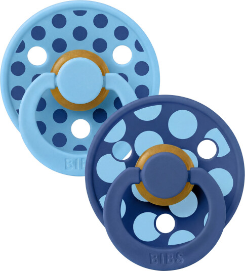 BIBS Pacifier Studio Colour Polka Mix Latex Breeze/Cornflower Siz