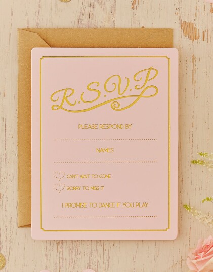 10 stk Pastellrosa RSVP Kort Pastel Celebration