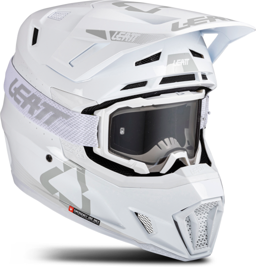 Leatt Crosshjelm Moto 7.5 med Crossbriller Hvit
