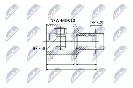 Nty Drivknute drivaksel NTY NPW MS 010