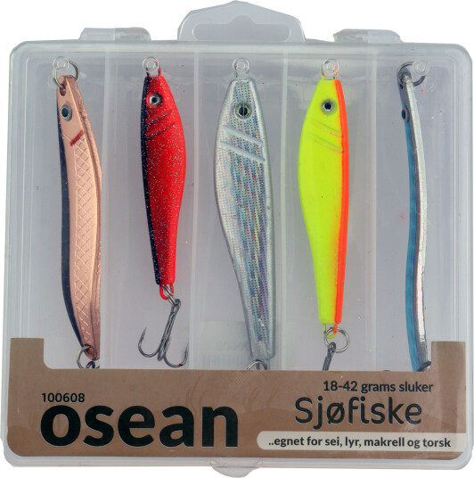 Osean sluksett Kyst 5stk m/slukboks 18gr 42gr