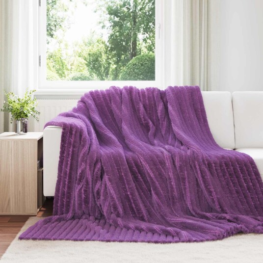 vidaXL Kastepledd 6 pcs Lilla 270 x 240 cm Fleece
