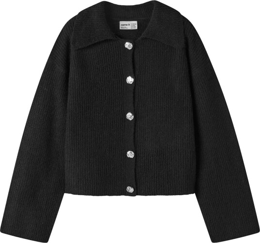 Name It NkfOtilis Strikket Cardigan Svart 11-12 år 146-152