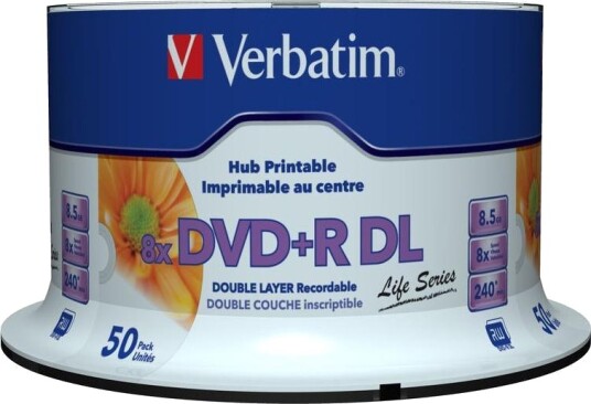 VERBATIM 1x50 DVD+R DL wide pr. 8x Speed 8,5GB Life Series 120mm