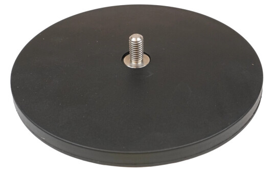 Gummiert magnet Ø 135mm 55 kg styrke Med M8 bot mutter og skive I rustrfitt