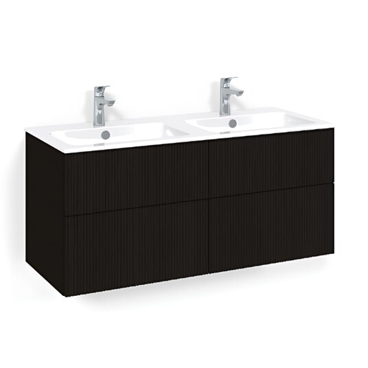 Macro Design Crown Line Servantskap Skuff - med Light 14 Servant 120cm Dobbel Svart eik /
