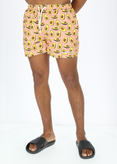 New York Beach Shorts Coral Avokade 3xl  Badebukser
