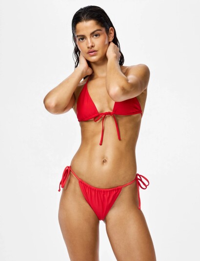 Pieces Pcbaomi Bikini Tie Bottom Bc   Coral   XL