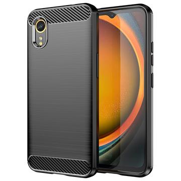 Samsung Galaxy Xcover7 Børstet TPU Deksel Karbonfiber Svart