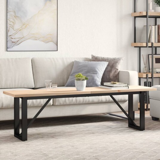  Salongbord O-ramme 160x40x45,5 cm heltre furu og støpejern 3282734