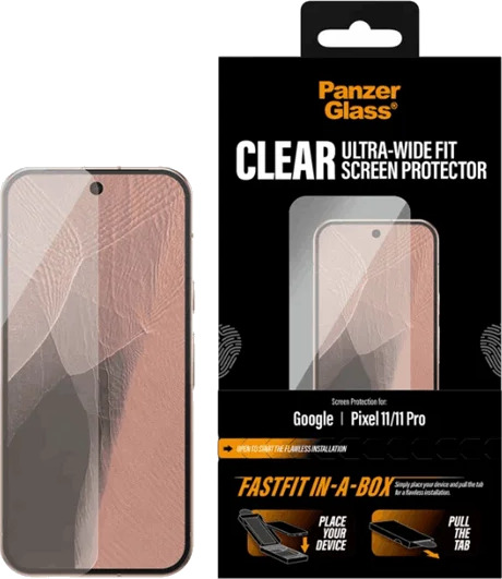 PanzerGlass Screen Protector Google Pixel 11 | Pixel 11 Pro | Ultra- Wide Fit w. FASTFIT IN-A-BOX