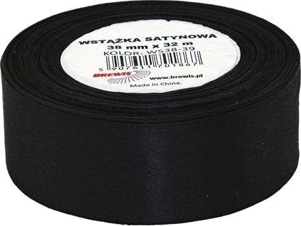 Satinbånd Svart 38 Mm X 32 M