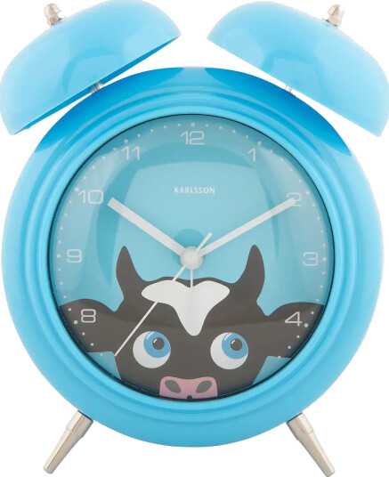 Karlsson Vekkerklokke Peekaboo Cow Blue 18,2cm