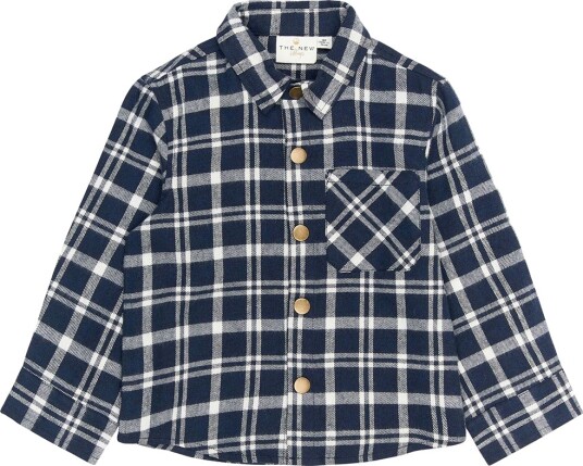 THE NEW Siblings Navy Blazer Check Riggs L_S Flannel Skjorte 92