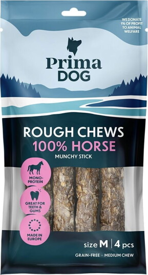 Primadog Rough Chews Munchy Stick Tyggbein Hest M 4 Pakning