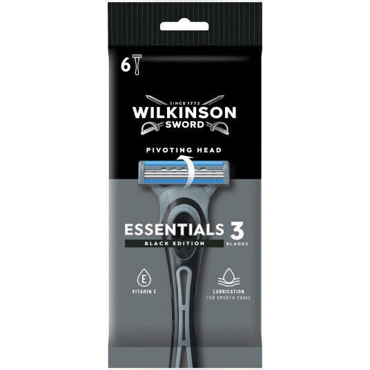 Wilkinson Sword Essentials 3 Black Edition engangshøver 6 pcs.