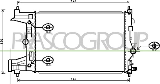 PRASCO DW040R003 Radiator motorkjøling
