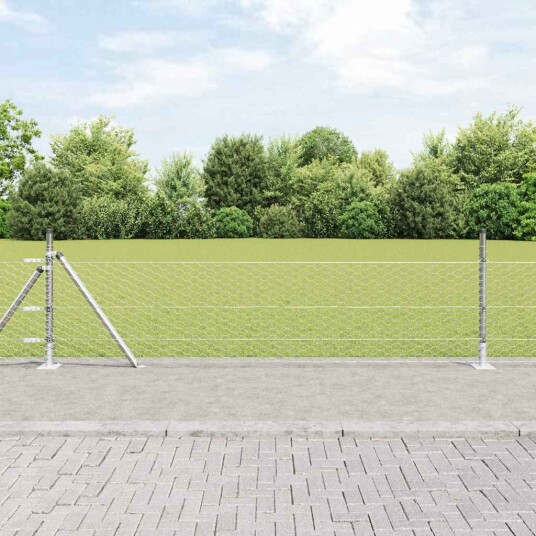 Gjerde med innlegg. sølv 0.5 x 100 m PVC belagt stål