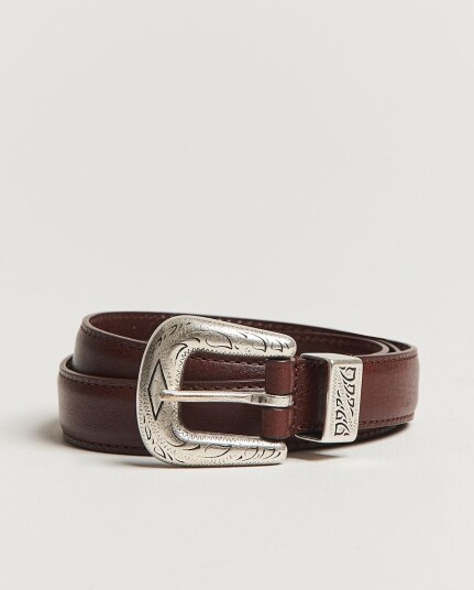 Anderson's Grained Western Leather Belt 2,5 cm Brown Anderson's Grained Western Leather Belt 2,5 cm Brown