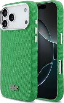 Lacoste iPhone 17 Pro Max Iconic Petit Pique Metal Logo deksel MagSafe kompatibel Grønn